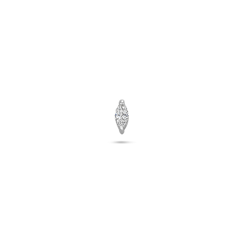flat back piercing zirkonia 5 mm zilver gerhodineerd