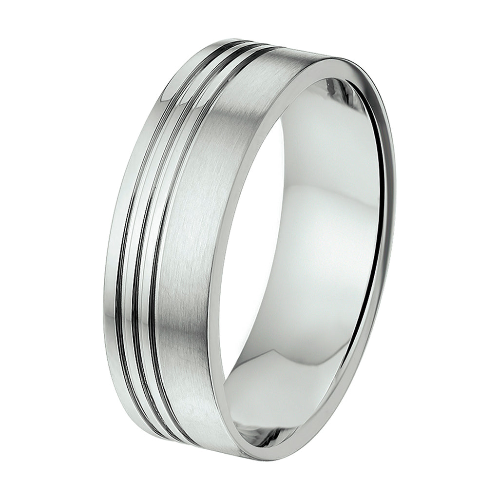 Ring 7 mm ohne Zirkonia Edelstahl