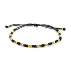 Armband Kügelchen 13 - 26 cm 14K Gold mit Gummi/Nylon/Leder