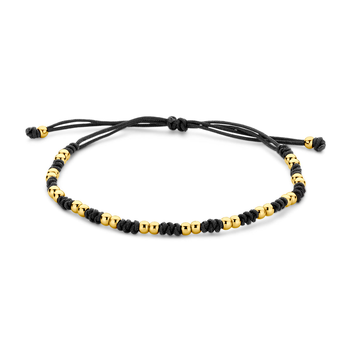 Armband Kügelchen 13 - 26 cm 14K Gold mit Gummi/Nylon/Leder
