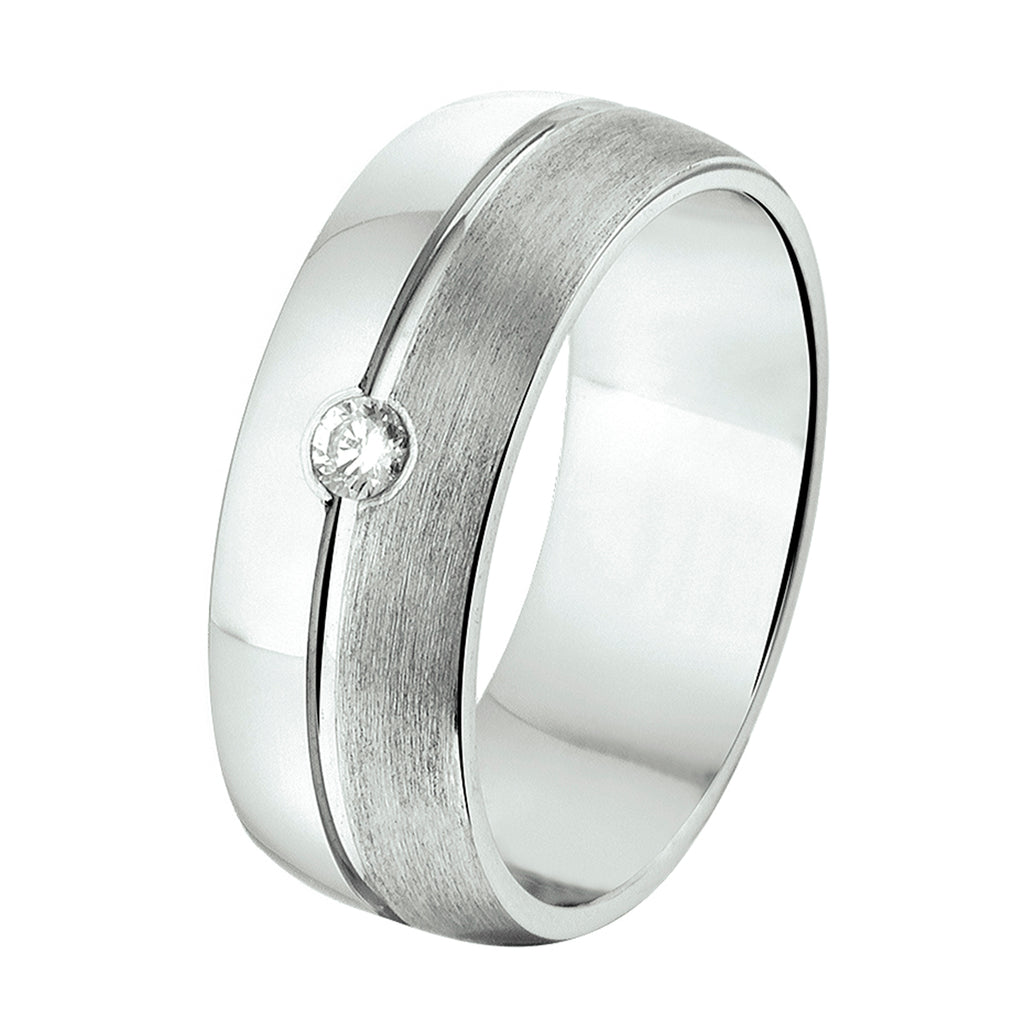 Ring A212 – 7 mm – mit CZ-Silber rhodiniert