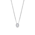 Zirkonia-Halskette 41 - 43 - 45 cm Silber rhodiniert
