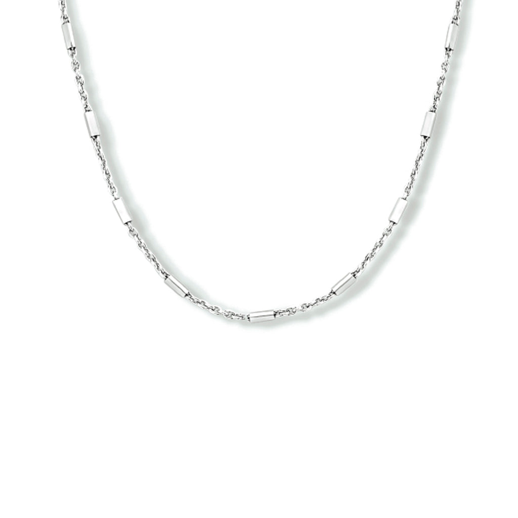 Halskette Rohre 1,3 mm 40 + 4 cm Silber rhodiniert