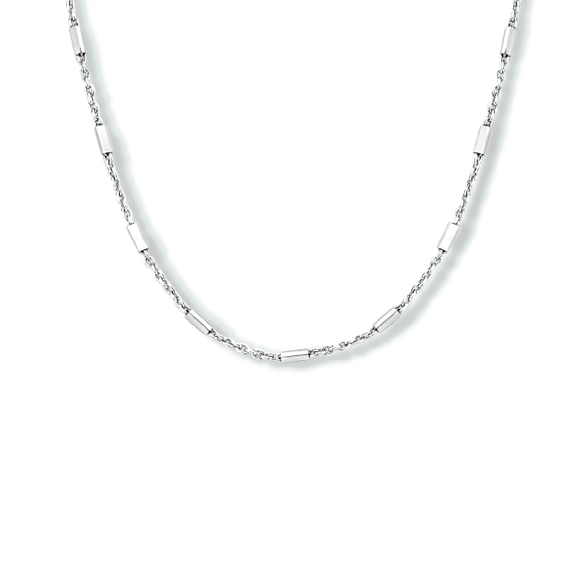 Halskette Rohre 1,3 mm 40 + 4 cm Silber rhodiniert