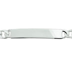 Gravurarmband Gourmet-Kette 6 Seiten geschliffen Platte 7 mm 21 cm Silber weiß