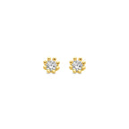 9k oorknoppen zirkonia 3,5 mm 9K geel