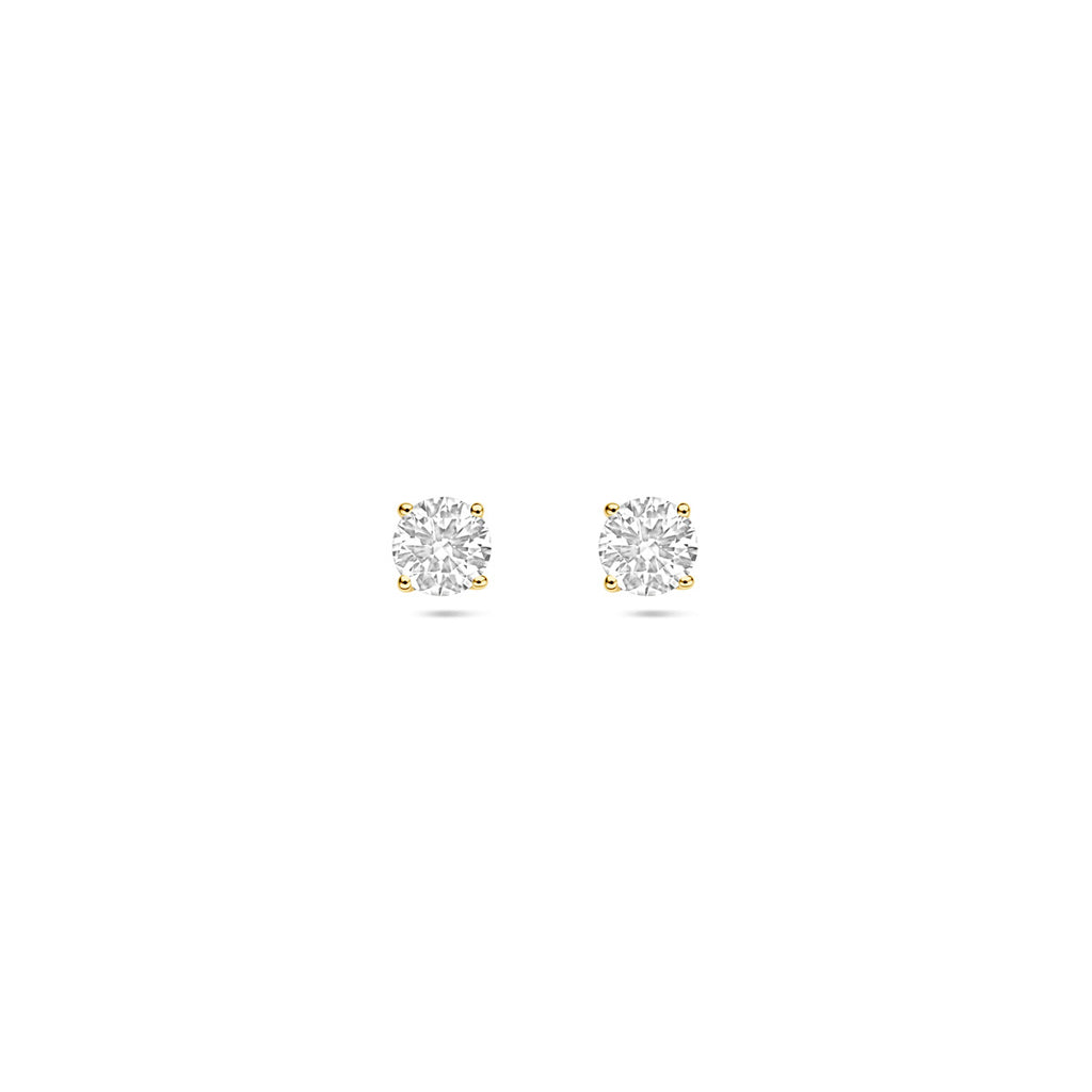 Ohrstecker Lab grown Diamant 0.50ct (2x 0.25ct) H SI 4 mm 14K Gelbgold