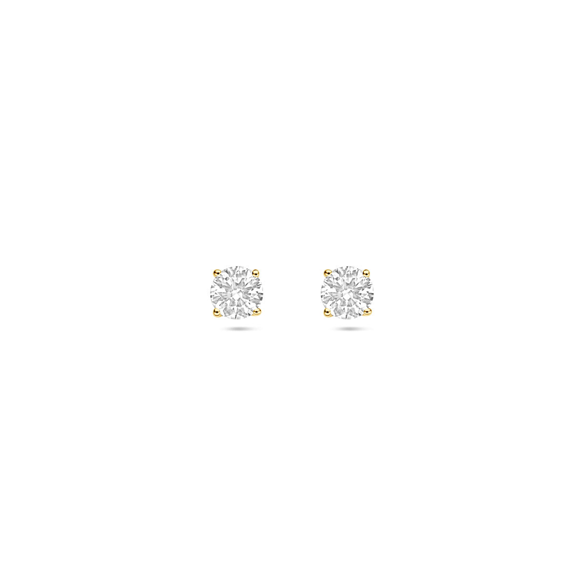 Ohrstecker Lab grown Diamant 0.50ct (2x 0.25ct) H SI 4 mm 14K Gelbgold