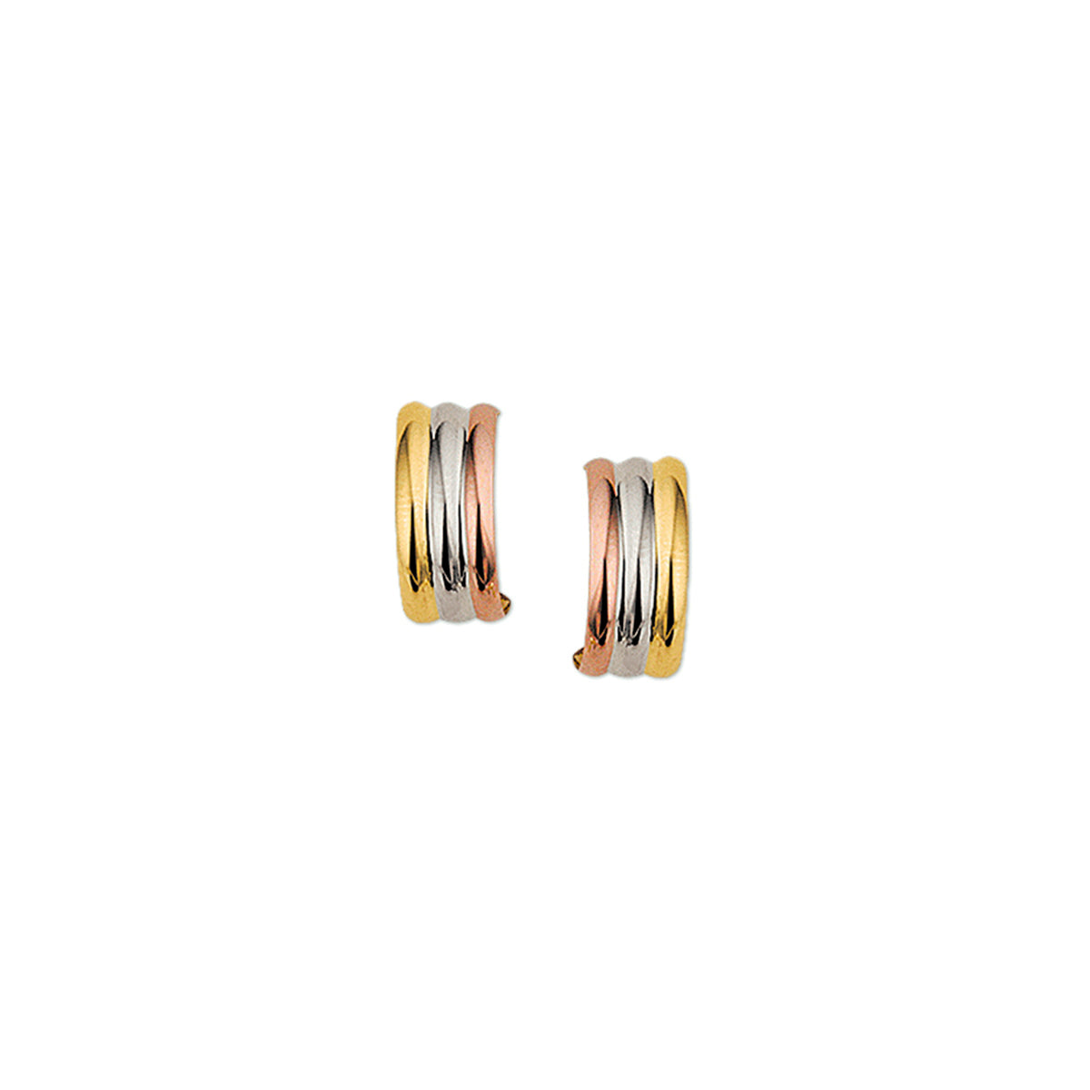 stekeroorringen tricolor 14K tricolor goud