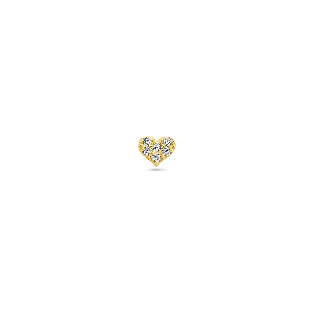 flat back piercing hartje zirkonia 3,5 mm 14K geelgoud