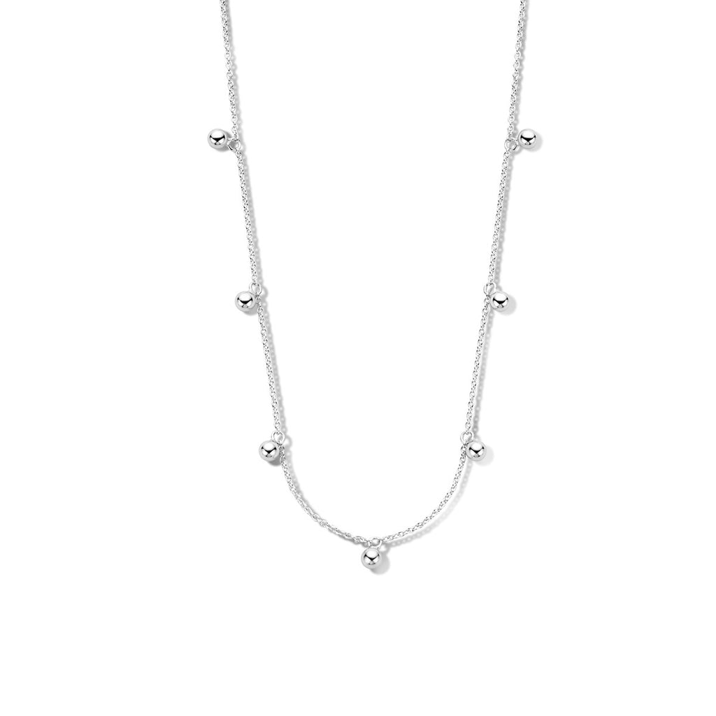 Halskette Kugeln 40 + 4 cm Silber rhodiniert
