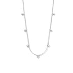 Halskette Kugeln 40 + 4 cm Silber rhodiniert