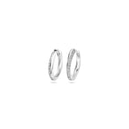 klapoorringen zirkonia 16 mm zilver gerhodineerd