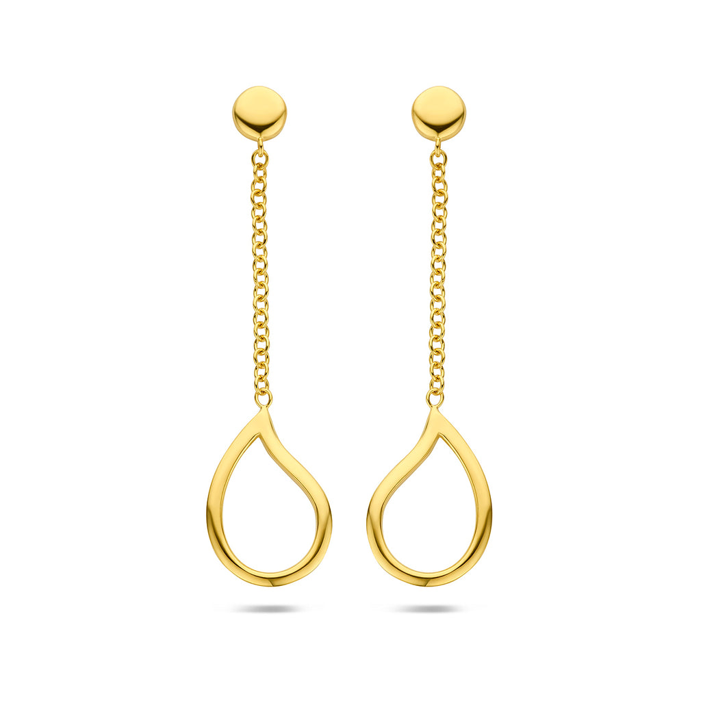 oorhangers druppel 40 mm 14K geelgoud - druppel/komma/pegel