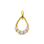 hanger lab grown diamant 0.32ct f vs 21 mm 14K geelgoud