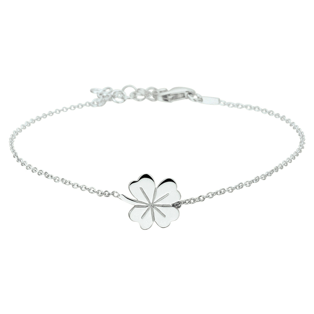 armband klavertje 1,0 mm 17 + 3 cm zilver gerhodineerd