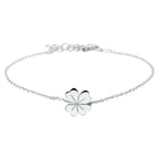 armband klavertje 1,0 mm 17 + 3 cm zilver gerhodineerd