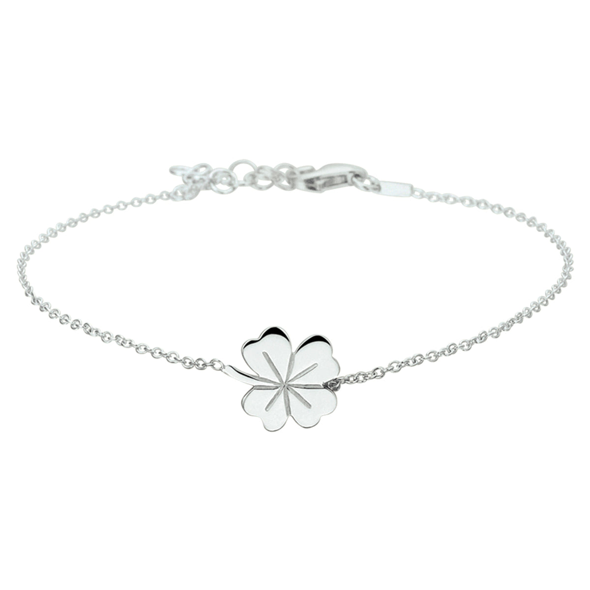 armband klavertje 1,0 mm 17 + 3 cm zilver gerhodineerd
