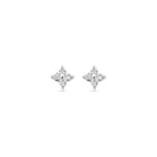 oorknoppen bloem zirkonia zilver gerhodineerd