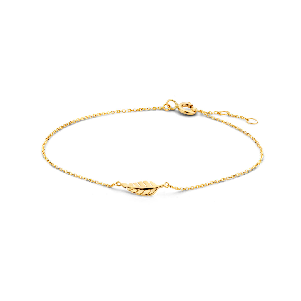 Armband Feder 16 - 17 - 18 cm 14K Gelbgold