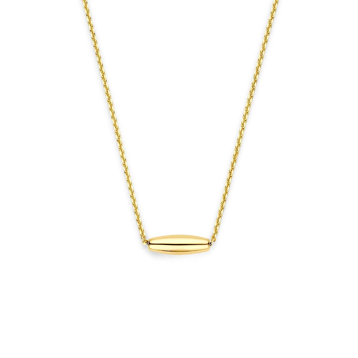 collier balkje 40 - 42 - 44 cm 14K geelgoud - blok/staaf/buis/driehoek