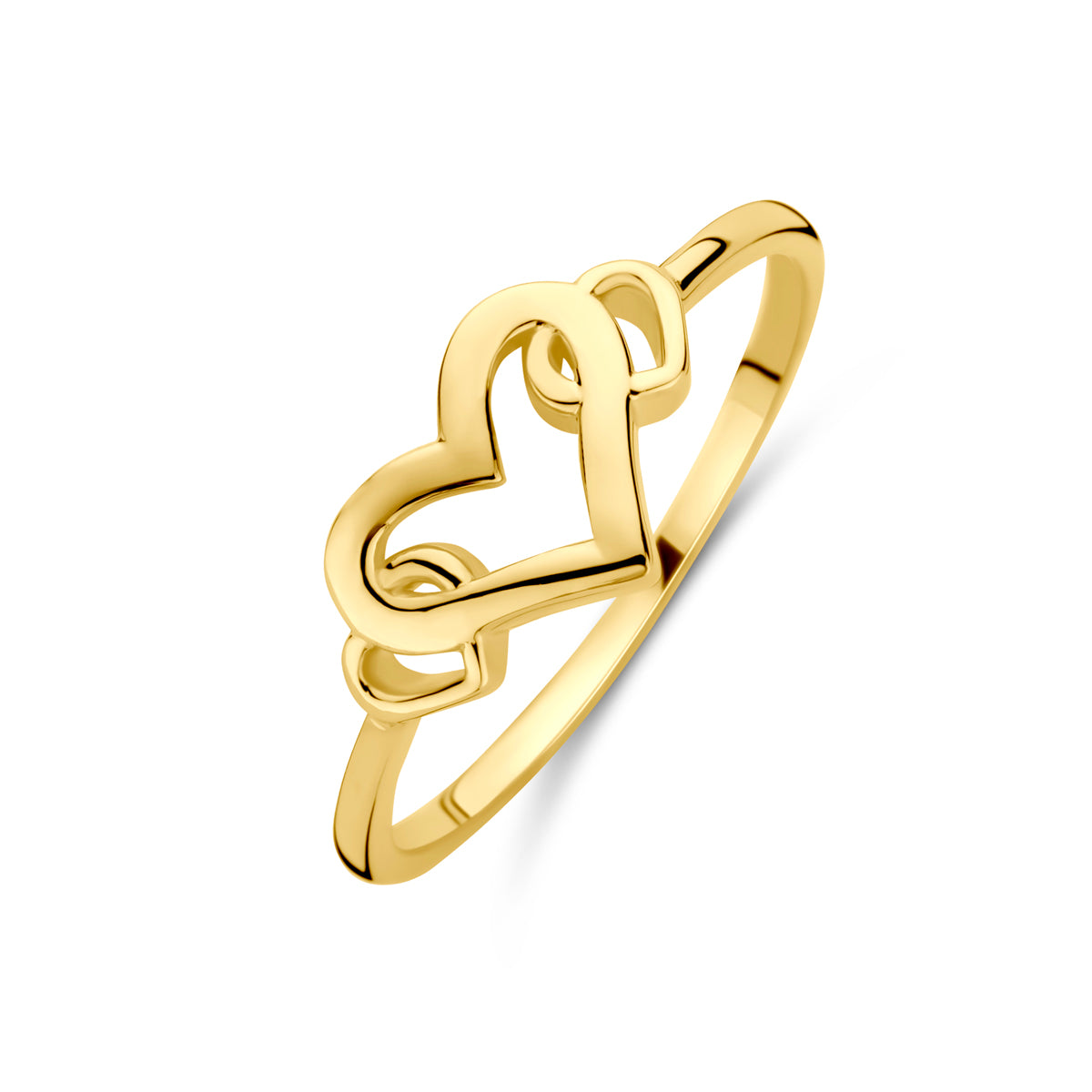 Ring Herzen 14K Gelbgold