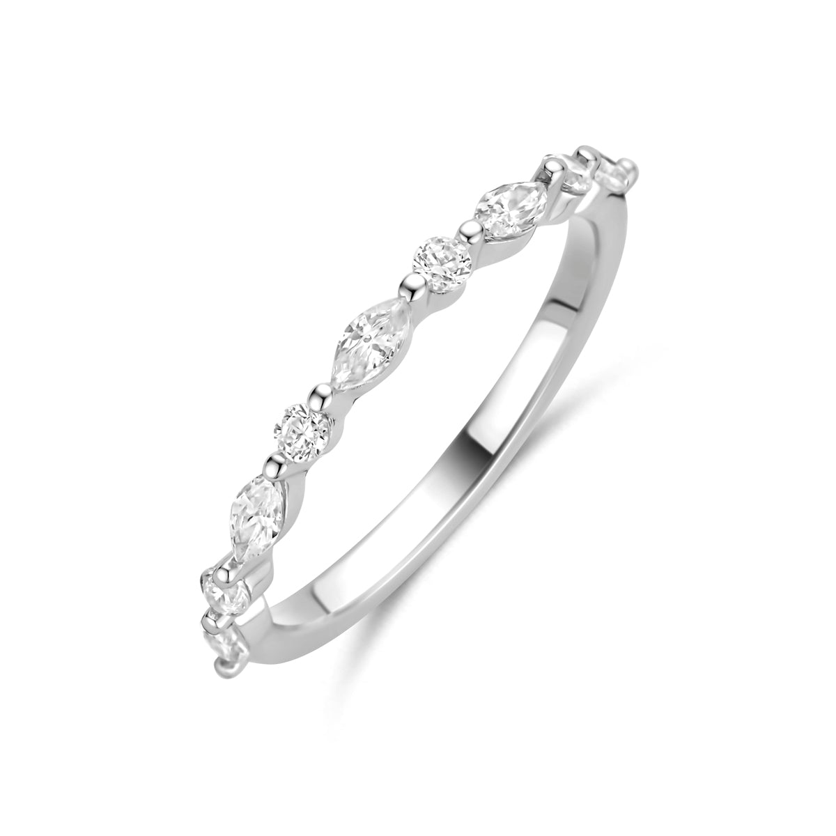 Ring Zirkonia Silber rhodiniert