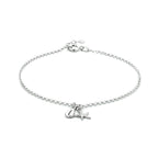 enkelbandje schelp en zeester 24 + 2 cm zilver gerhodineerd