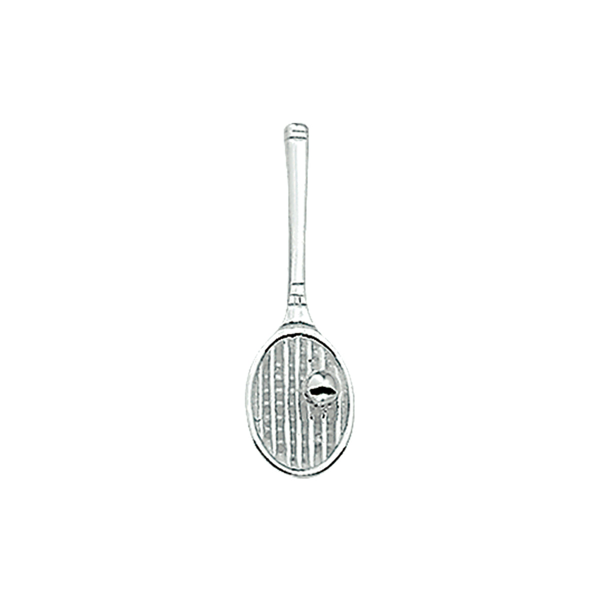 hanger tennisracket en bal zilver wit