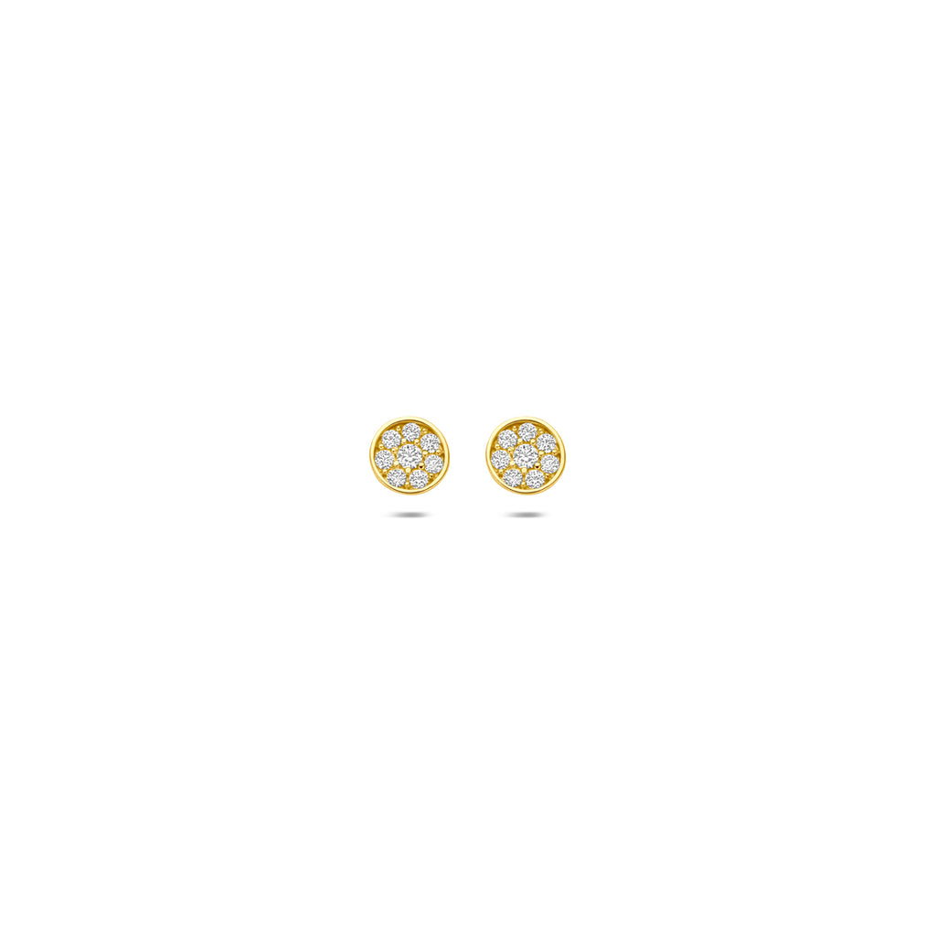 Ohrstecker Zirkonia 4 mm 14K Gelbgold