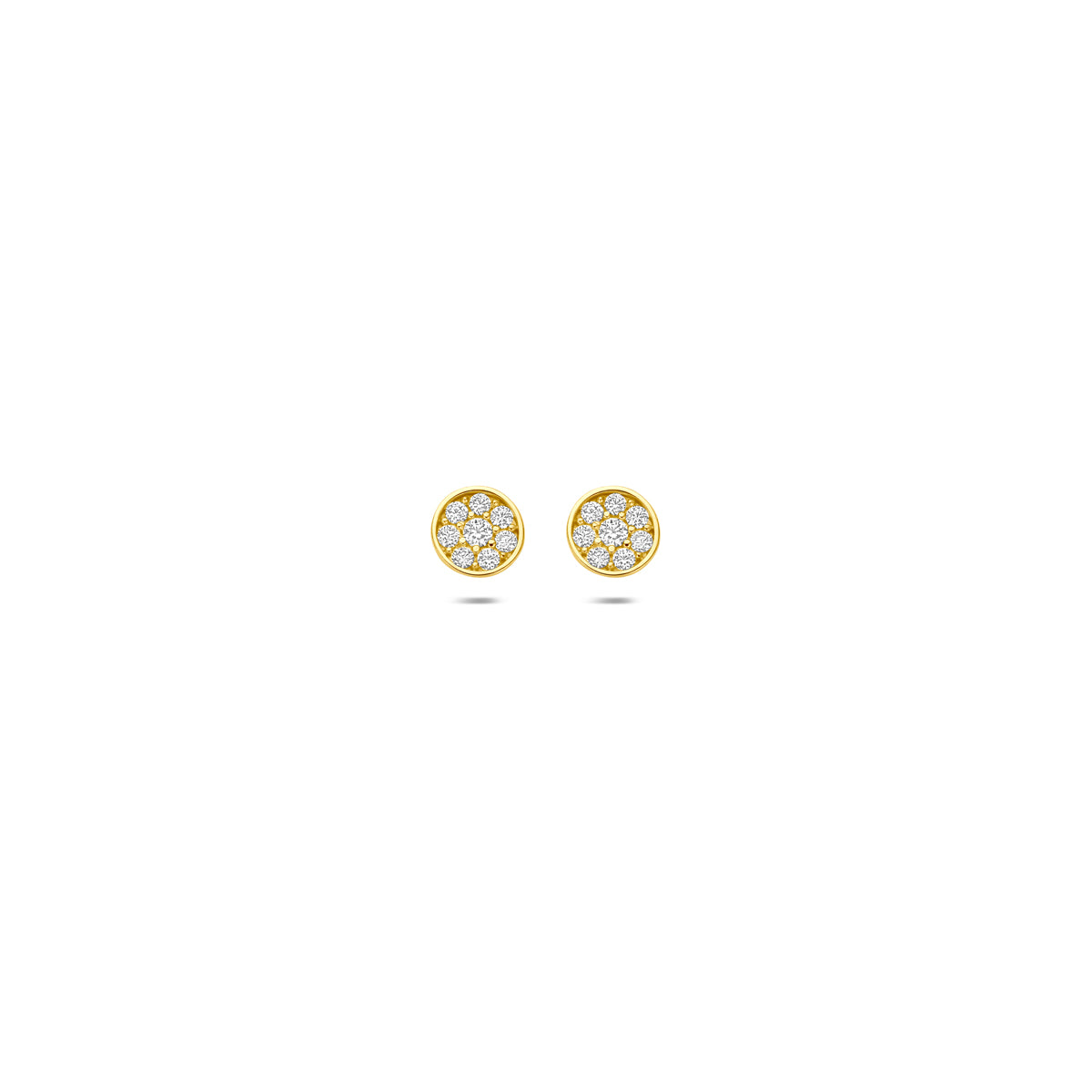 Ohrstecker Zirkonia 4 mm 14K Gelbgold