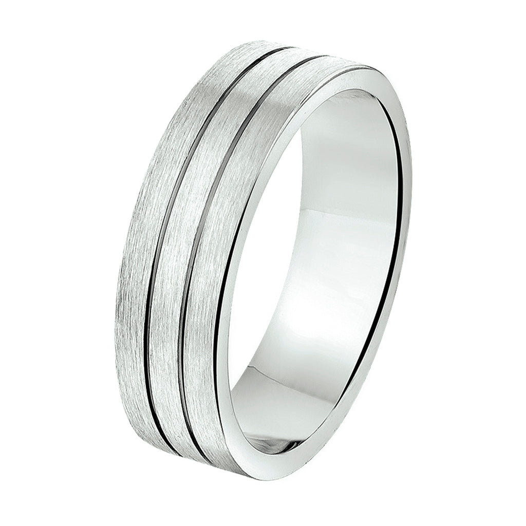 ring a207 - 6 mm - zonder cz zilver gerhodineerd