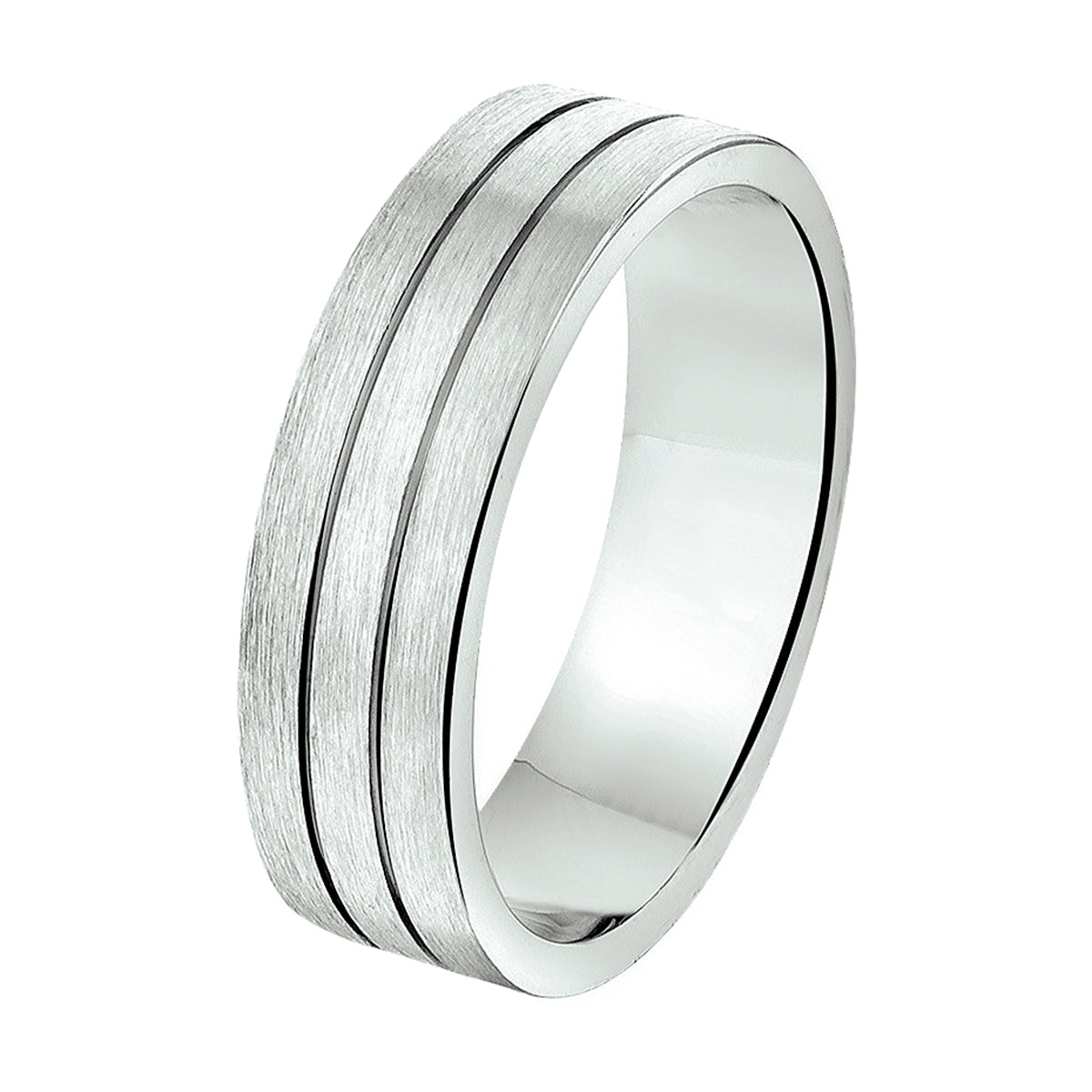 ring a207 - 6 mm - zonder cz zilver gerhodineerd