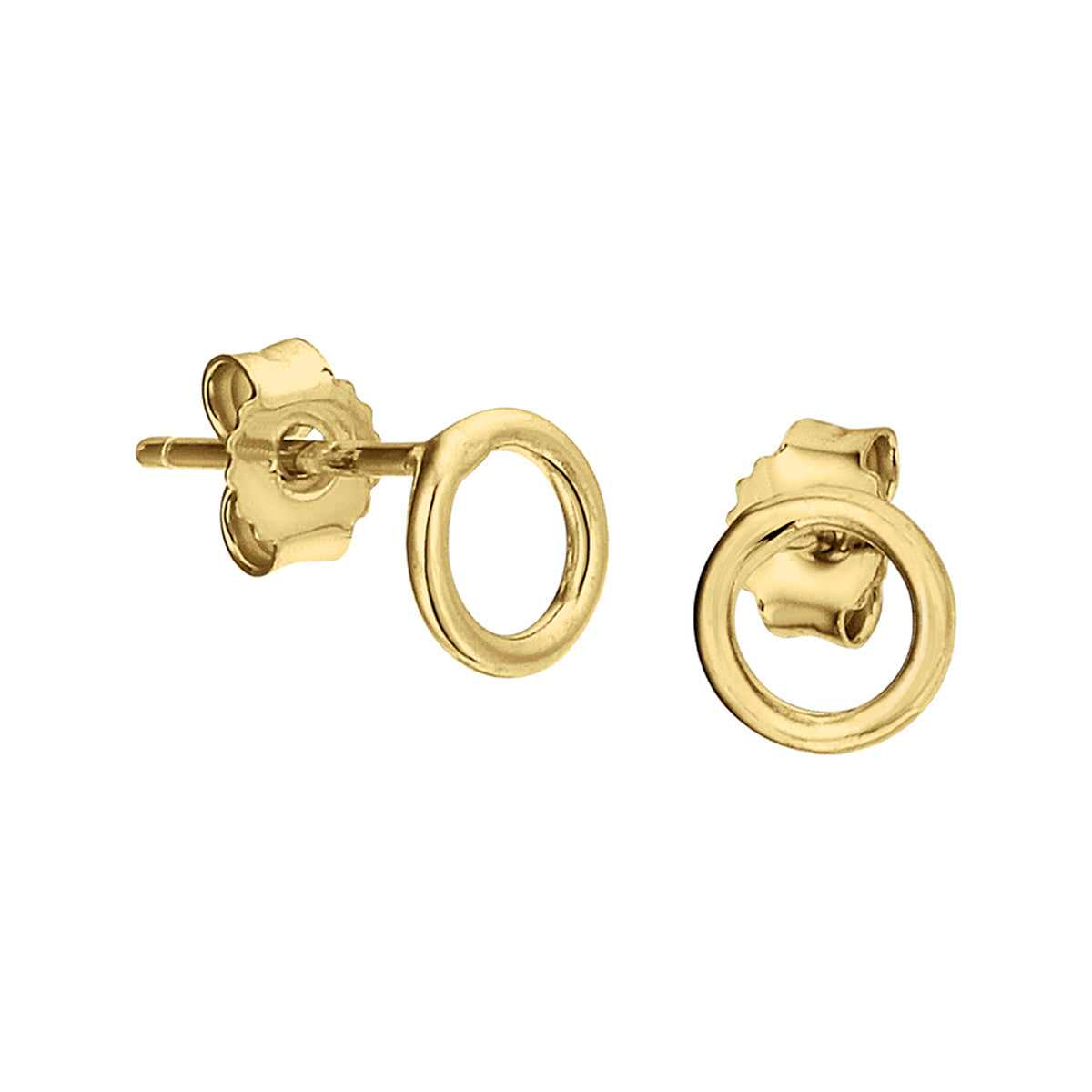 oorknoppen rondje 6 mm zilver verguld (geel)
