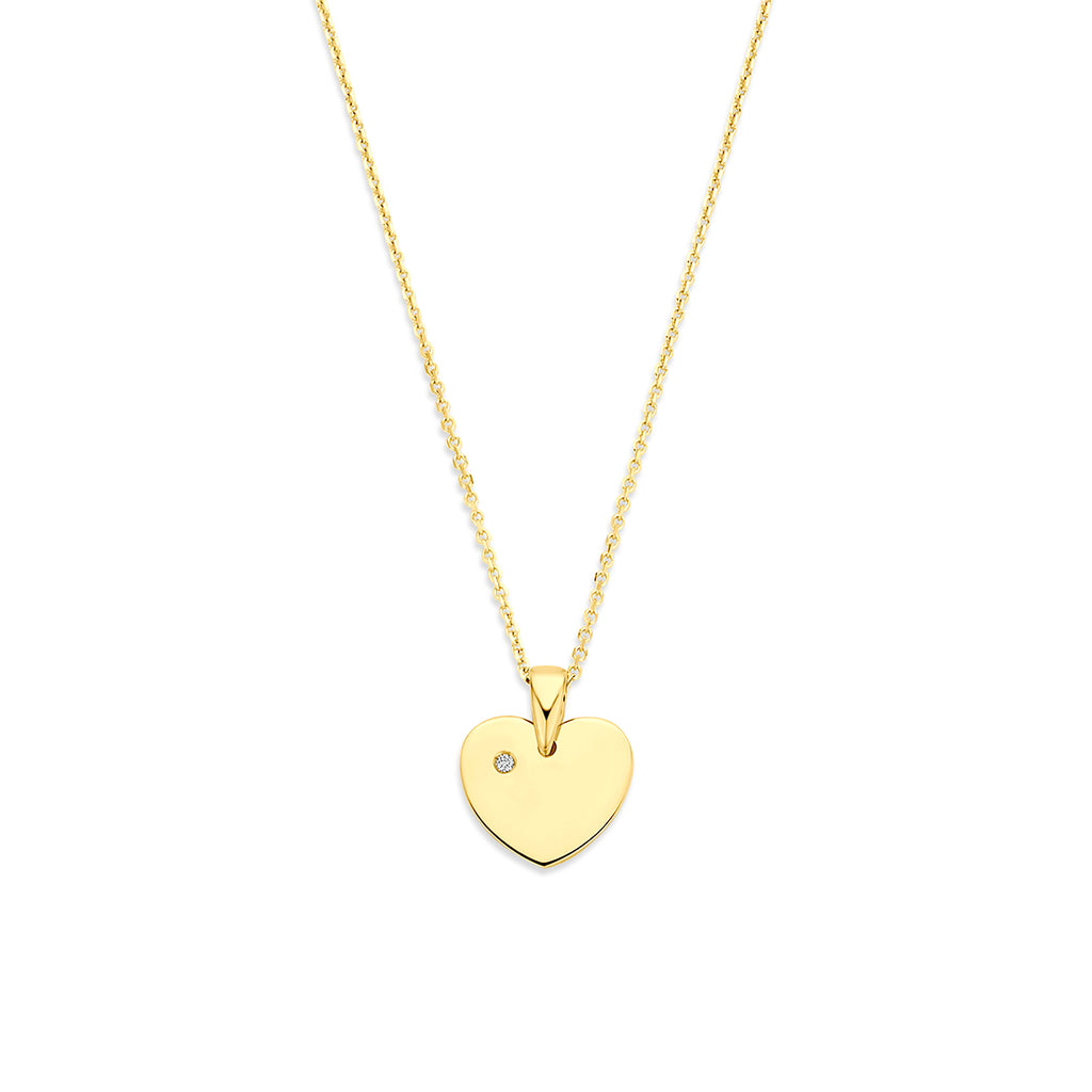 collier hartje lab grown diamant 0.01ct f vs 40 - 42 - 44 cm 14K geelgoud