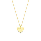 collier hartje lab grown diamant 0.01ct f vs 40 - 42 - 44 cm 14K geelgoud