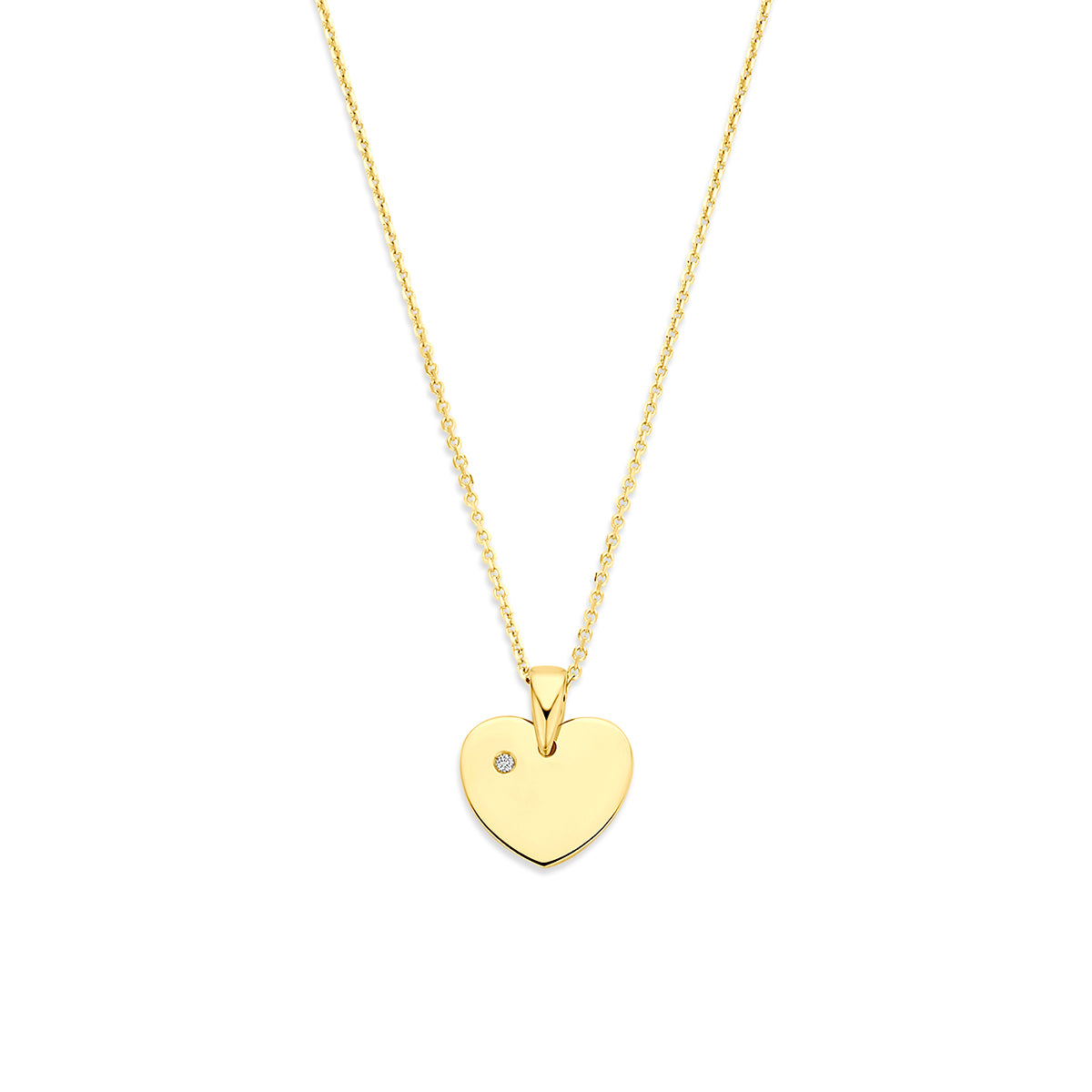 collier hartje lab grown diamant 0.01ct f vs 40 - 42 - 44 cm 14K geelgoud