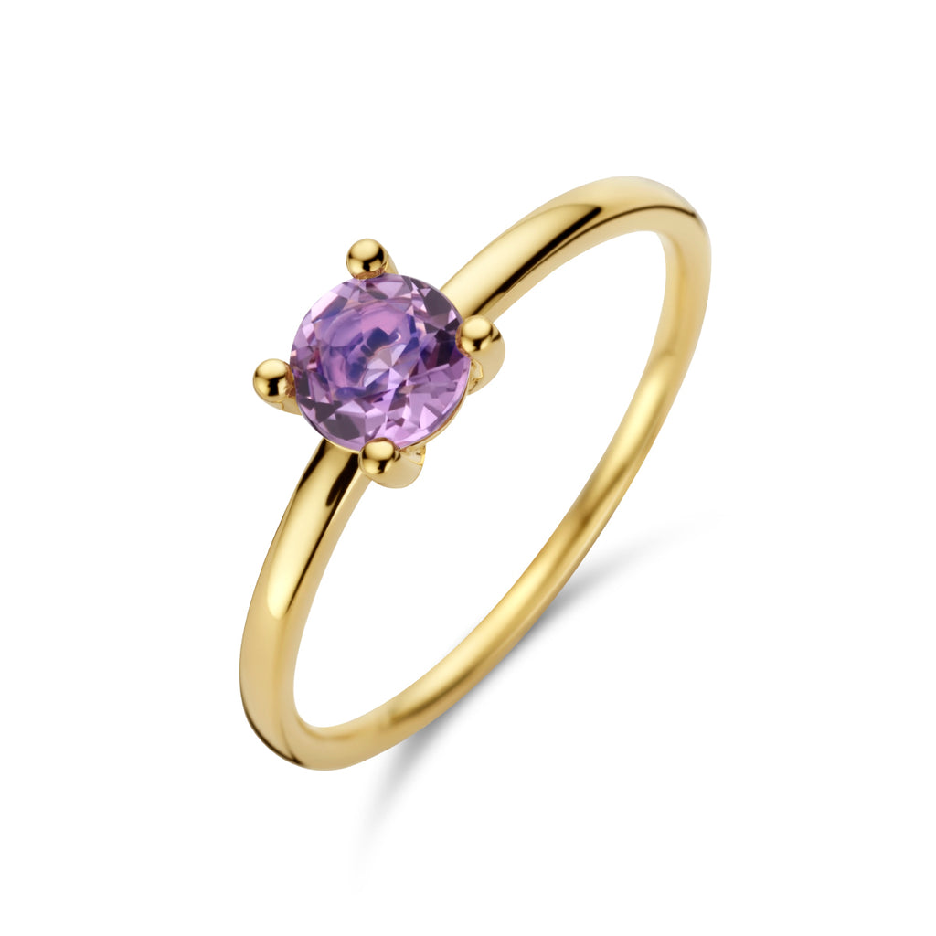ring amethist 14K geelgoud