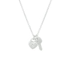Halskette Herz und Schlüssel 41 + 4 cm Silber rhodiniert