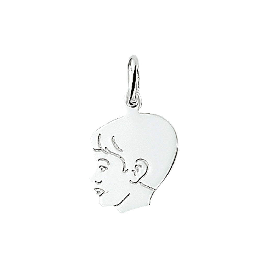 Anhänger Junge 13 mm Silber weiß