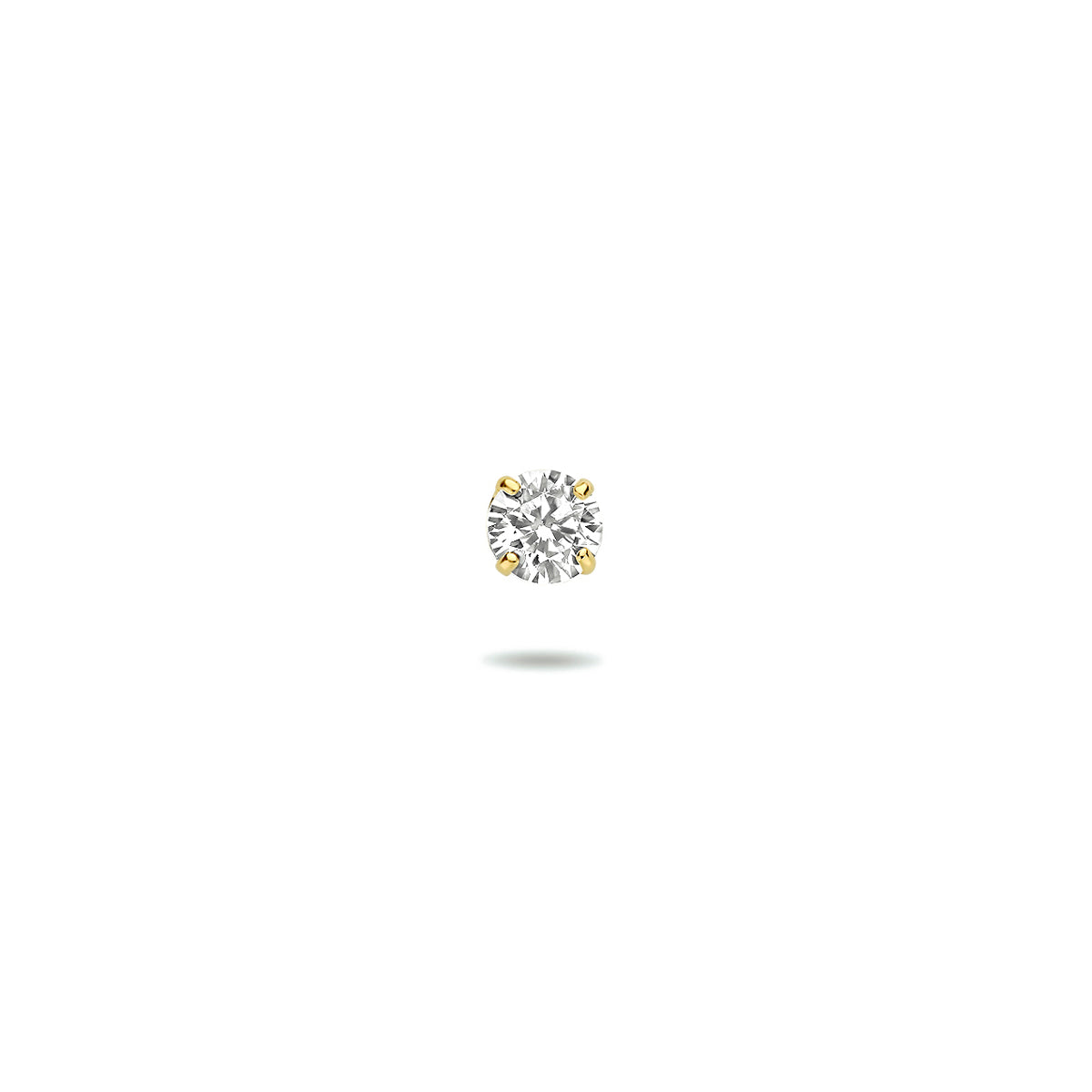 oorknop zirkonia 4 mm per stuk 14K geelgoud
