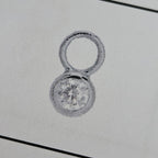 Ohrringanhänger Zirkonia einzeln 8 mm rhodiniert Silber
