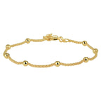 Armband Kugeln 3,0 mm 17 + 2 cm 3 Micron Silber vergoldet (gelb)