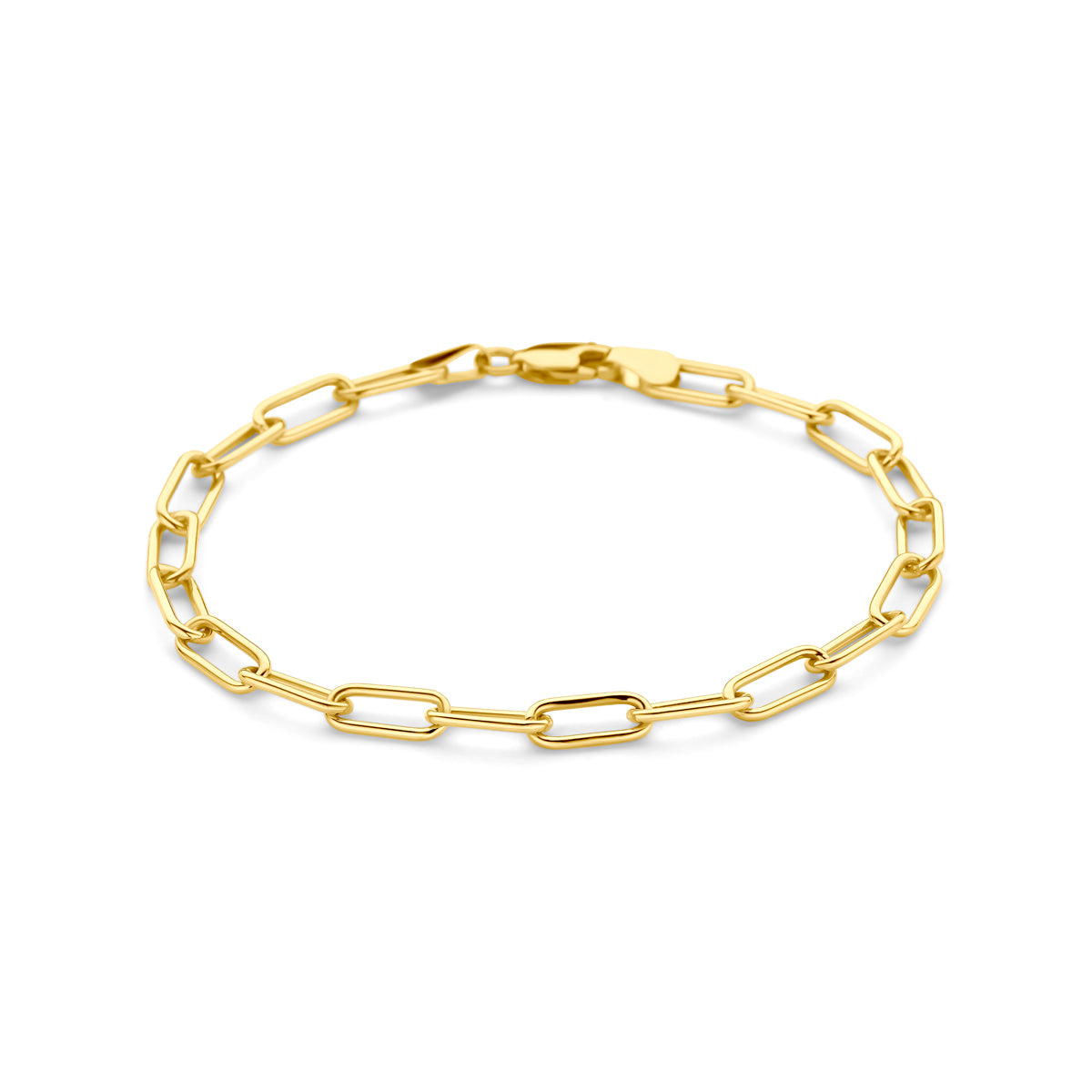 9k armband 4,7 mm 19 cm massief 9K geel/zilverkern