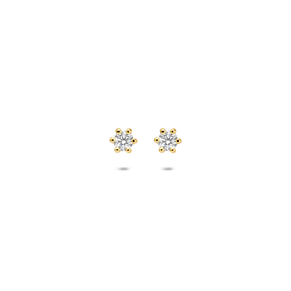 Ohrstecker Lab grown Diamant 0.20ct (2x 0.10ct) G VS 3,5 mm 14K Gelbgold