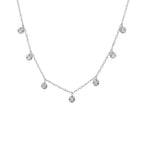 Halskette runder Zirkonia 41 + 4 cm Silber rhodiniert