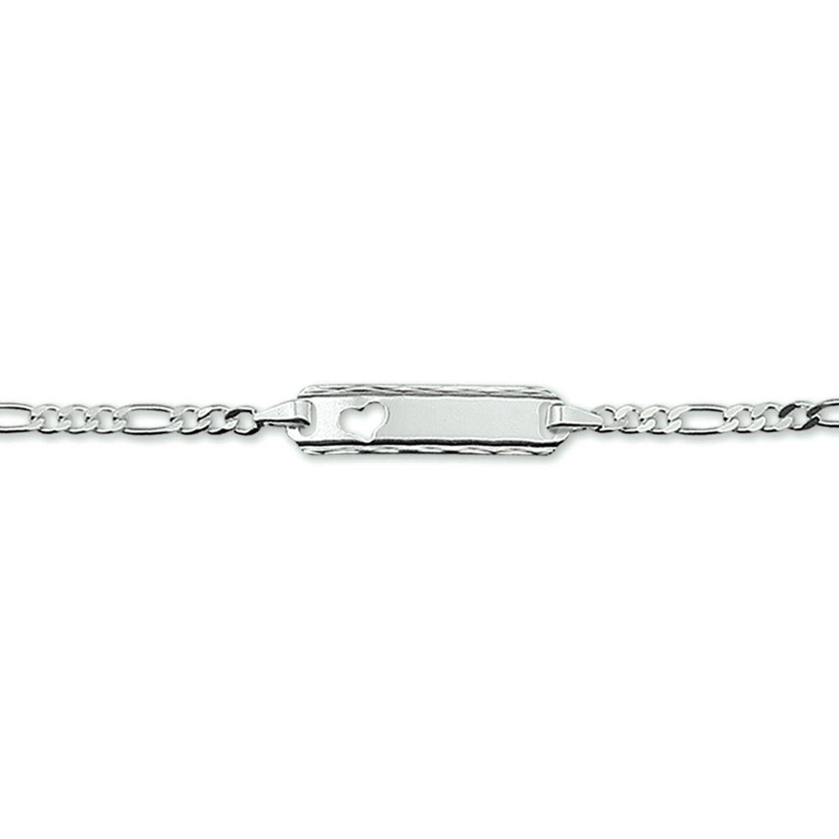 Gravurarmband Herzplättchen 5,0 mm silberweiß