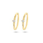 klapoorringen zirkonia 14K geelgoud