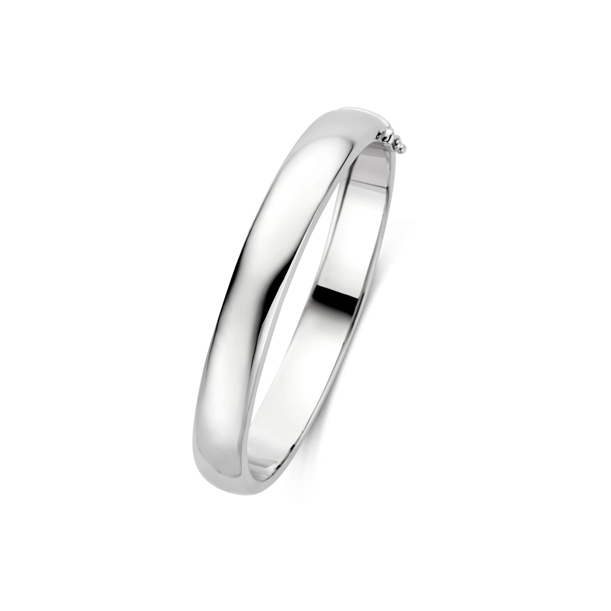 Armreif Scharnier massiv 10 x 60 mm Silber rhodiniert
