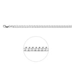 Gourmetkette 4 Seiten geschliffen 4,2 mm Silber weiß